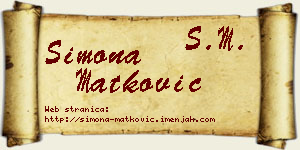 Simona Matković vizit kartica